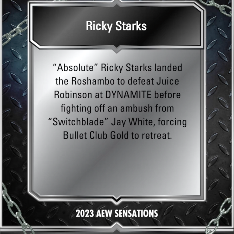 5/3/23 – Ricky Starks – Ricky Starks Earns the Win and Fights OFF Ambush trading card PW Catalog