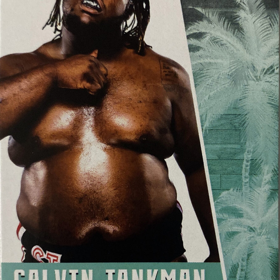 “Indestructible” Calvin Tankman trading card PWcatalog