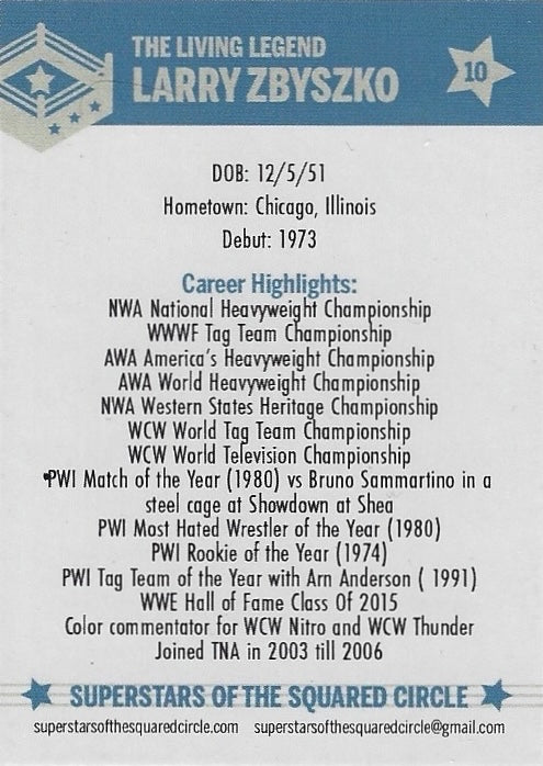 The Living Legend Larry Zbyszko trading card PW Catalog