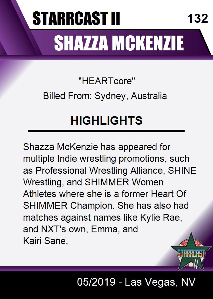 Shazza Mckenzie trading card PW Catalog