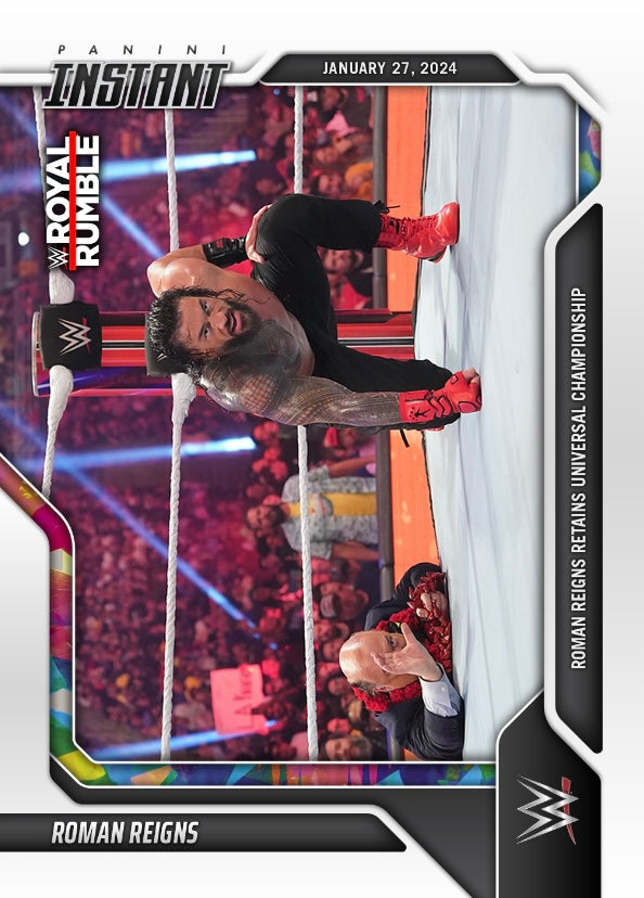 Roman Reigns – Roman Reigns Retains Universal Championship trading card PW Catalog