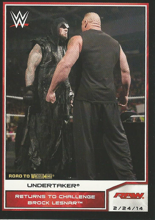WWE Topps Road to Wrestlemania 2014 Undertaker and Brock Lesnar #82