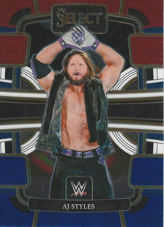 WWE Panini Select 2024 Blue/Silver/Red AJ Styles #19