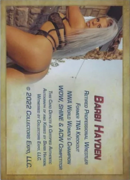 Barbi Hayden trading card PW Catalog