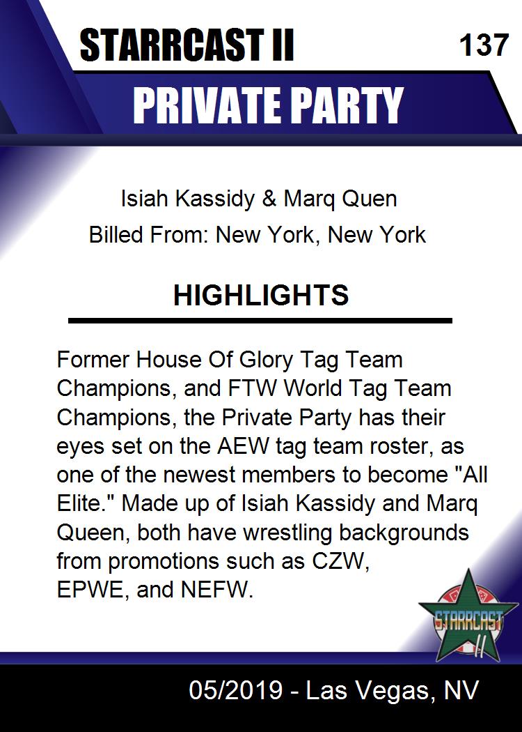 Private Party trading card PW Catalog
