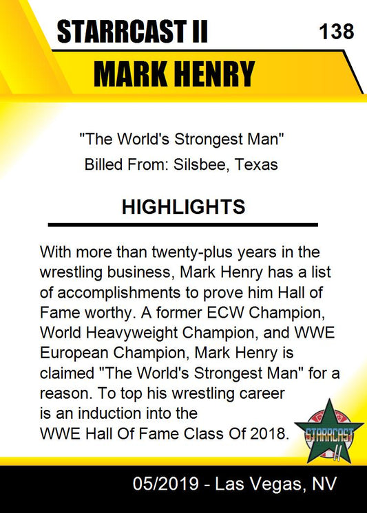 Mark Henry trading card PW Catalog
