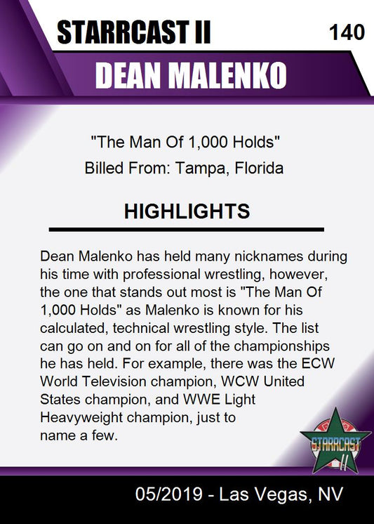 Dean Malenko trading card PW Catalog
