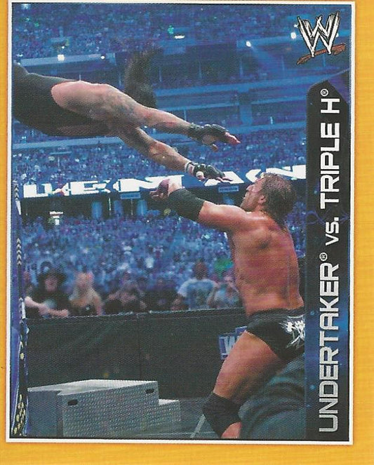 WWE Topps A-Z Sticker Collection 2014 Undertaker vs Triple H #149