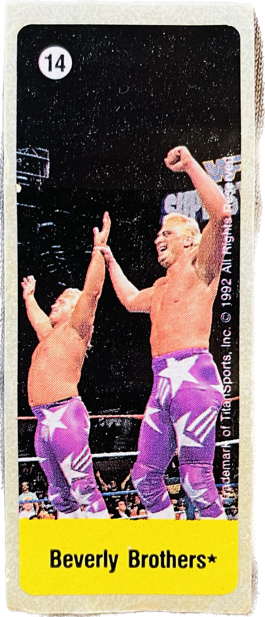 WWF Dunkin Bubble Gum Stickers (1992) No. 14 Beverly Brothers PW Catalog
