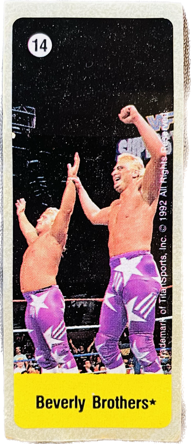 WWF Dunkin Bubble Gum Stickers (1992) #14 Beverly Brothers
