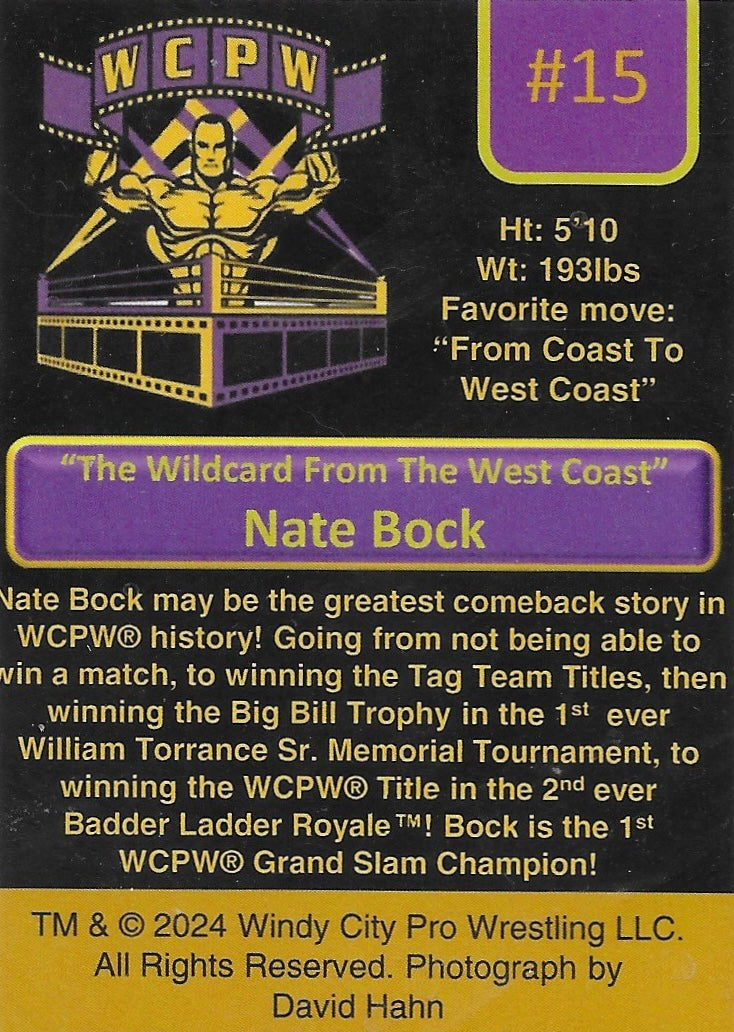 “The Wildcard From the West Coast” Nate Bock trading card PW Catalog