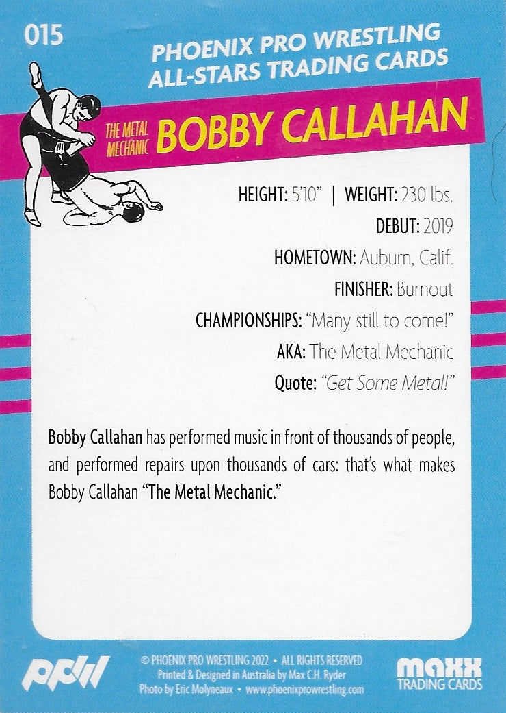 The Metal Mechanic Bobby Callahan trading card PW Catalog