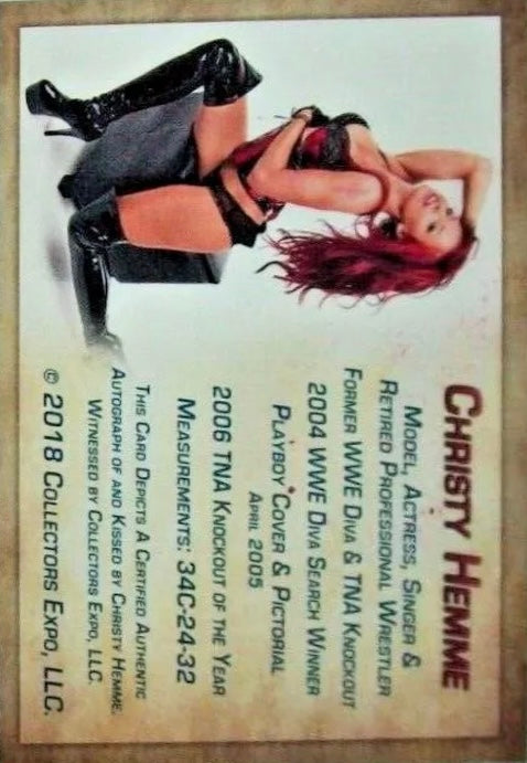 Christy Hemme trading card PW Catalog