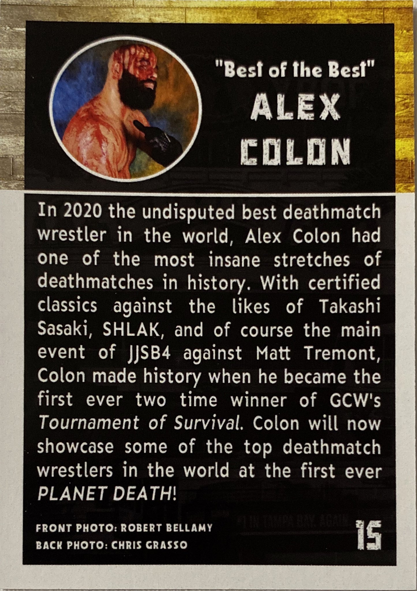 “Best of the Best” Alex Colon trading card PW Catalog