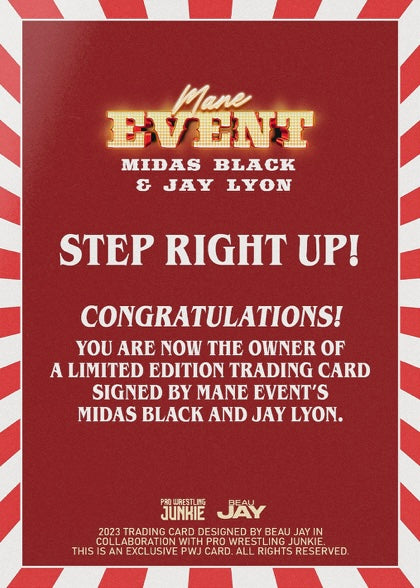 Mane Event – Midas Black & JAY Lyon trading card PW Catalog