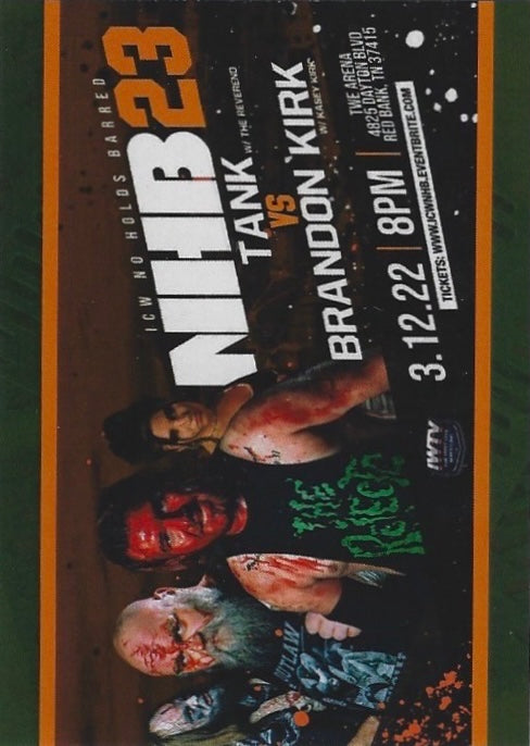 NHB23 – Tank W/ the Reverend vs Brandon Kirk W/ Kasey Kirk trading card PW Catalog