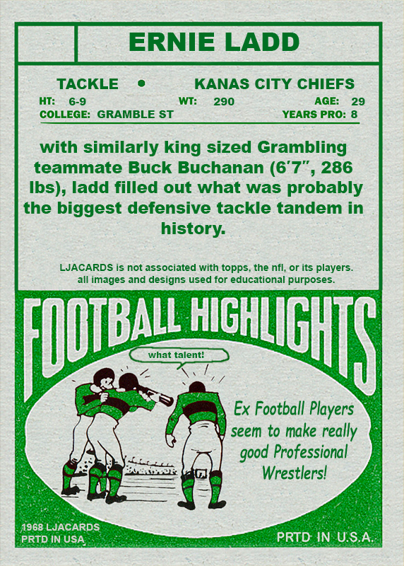 Ernie Ladd – Kansas City Chiefs trading card PW Catalog