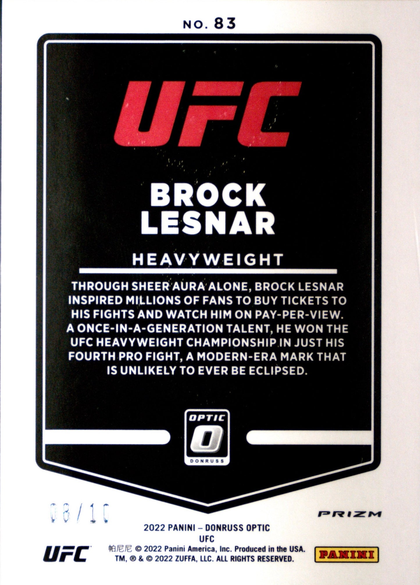 Brock Lesnar trading card PW Catalog