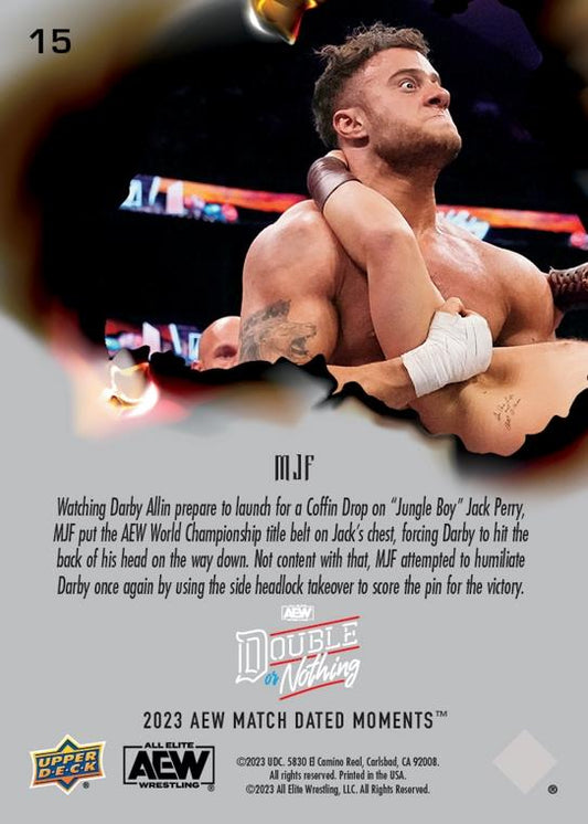 MJF – MJF Outlasts the Three Other Pillars of AEW to Retain the AEW World Championship trading card PW Catalog