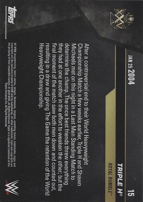 JAN 25 2004 – Triple H Goes to War With Shawn Michaels trading card PW Catalog