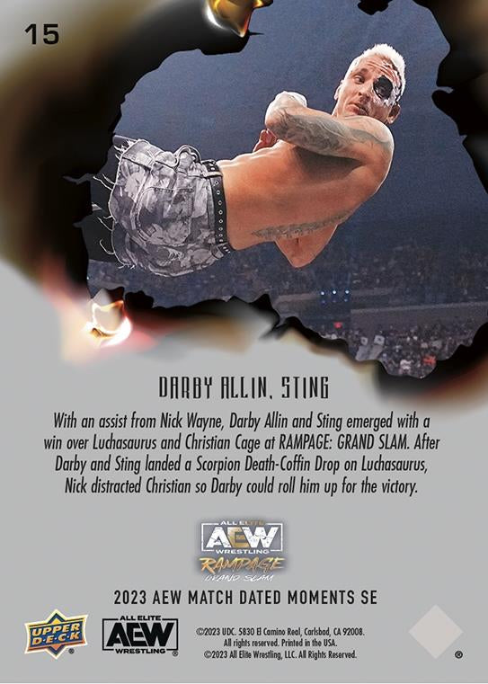Darby Allin, Sting – Darby Allin and Sting Defeat Luchasaurus and Christian Cage trading card PW Catalog