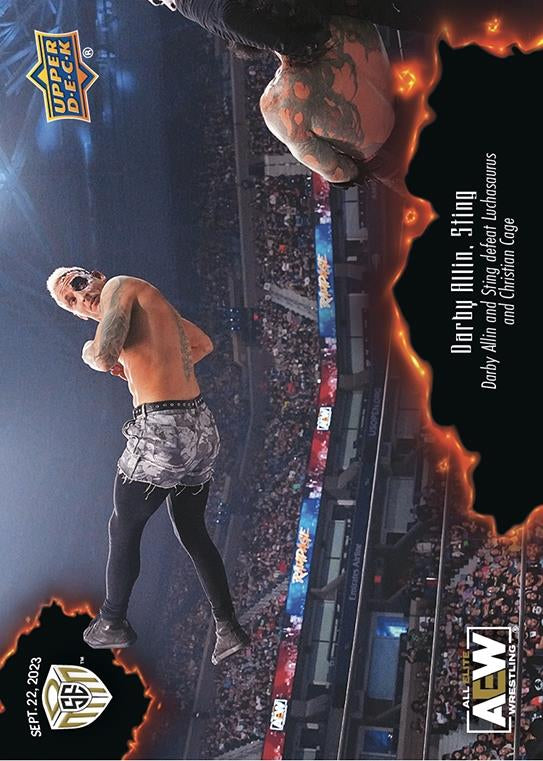 Darby Allin, Sting – Darby Allin and Sting Defeat Luchasaurus and Christian Cage trading card PW Catalog