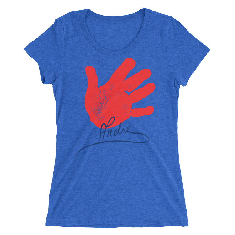 Andre the Giant "Handprint Signature" Women's Tri-Blend T-Shirt T-Shirt PW Catalog