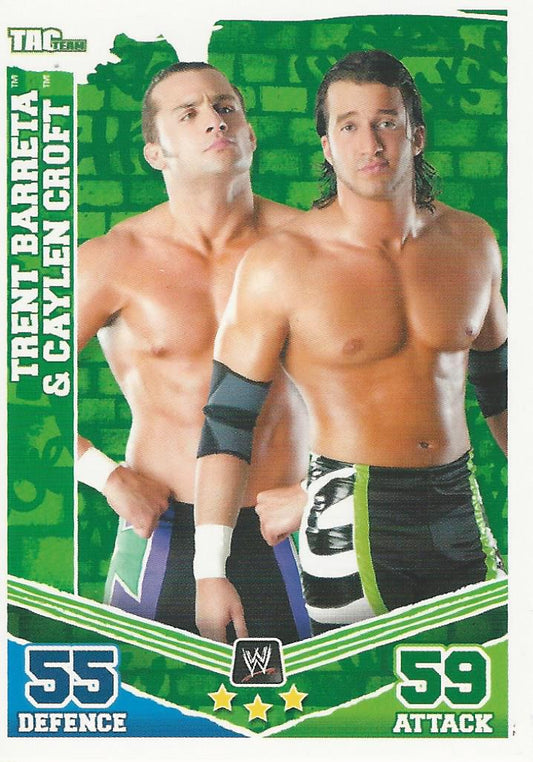 WWE Topps Slam Attax Mayhem 2010 Trent Barreta and Caylen Croft #153