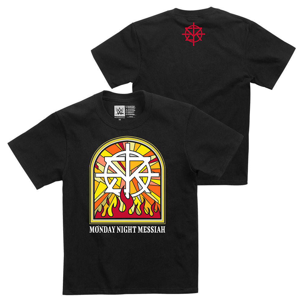 Seth Rollins "Stained Glass Flames" Youth Authentic T-Shirt