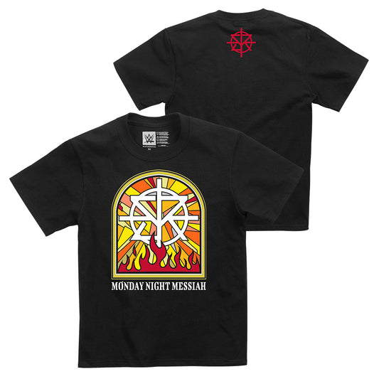 Seth Rollins "Stained Glass Flames" Youth Authentic T-Shirt T-Shirt PW Catalog
