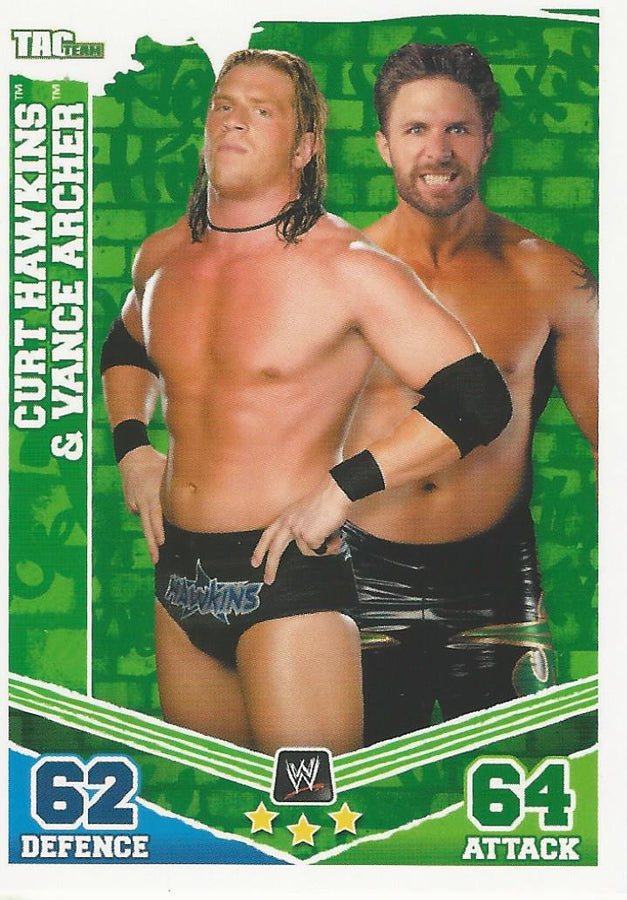 WWE Topps Slam Attax Mayhem 2010 Curt Hawkins and Vance Archer #156