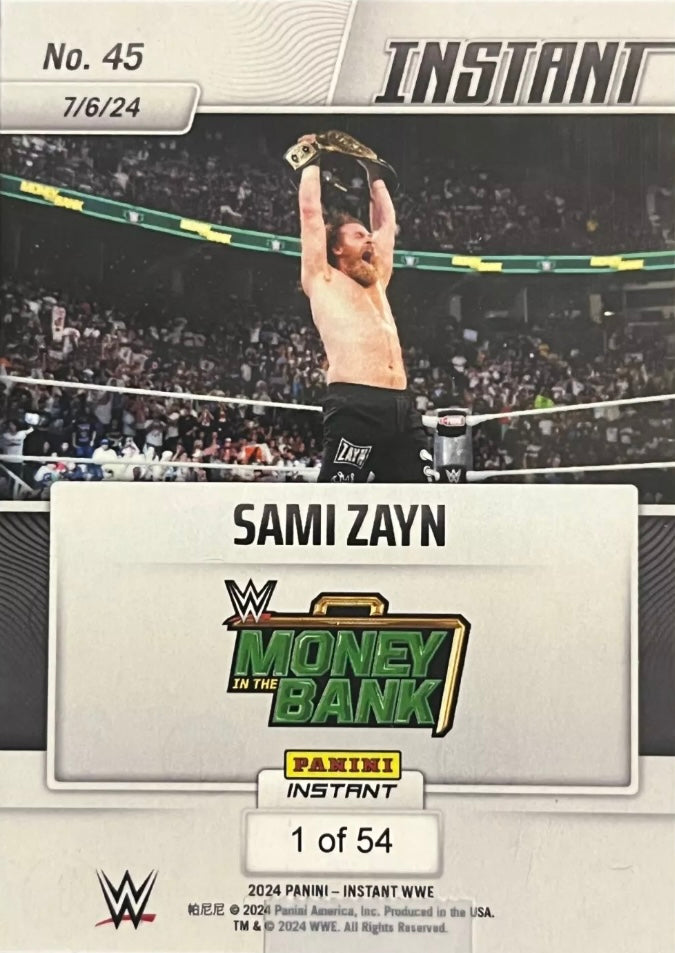 Sami Zayn – Sami Zayn Retains the Intercontinental Championship trading card PW Catalog