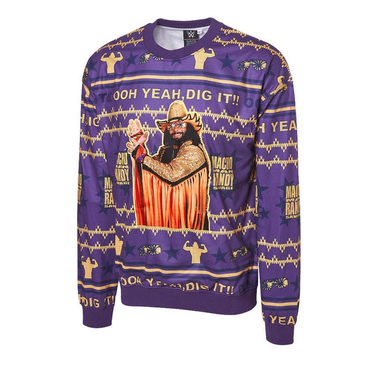 Macho Man Randy Savage Light Up Ugly Holiday Sweatshirt 2019 Sweatshirt PW Catalog