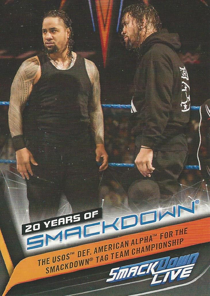 WWE Topps Smackdown 2019 The Usos SD-39 trading card PW Catalog