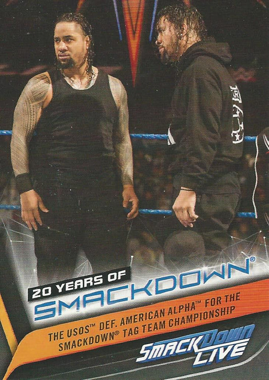 WWE Topps Smackdown 2019 The Usos SD-39 trading card PW Catalog