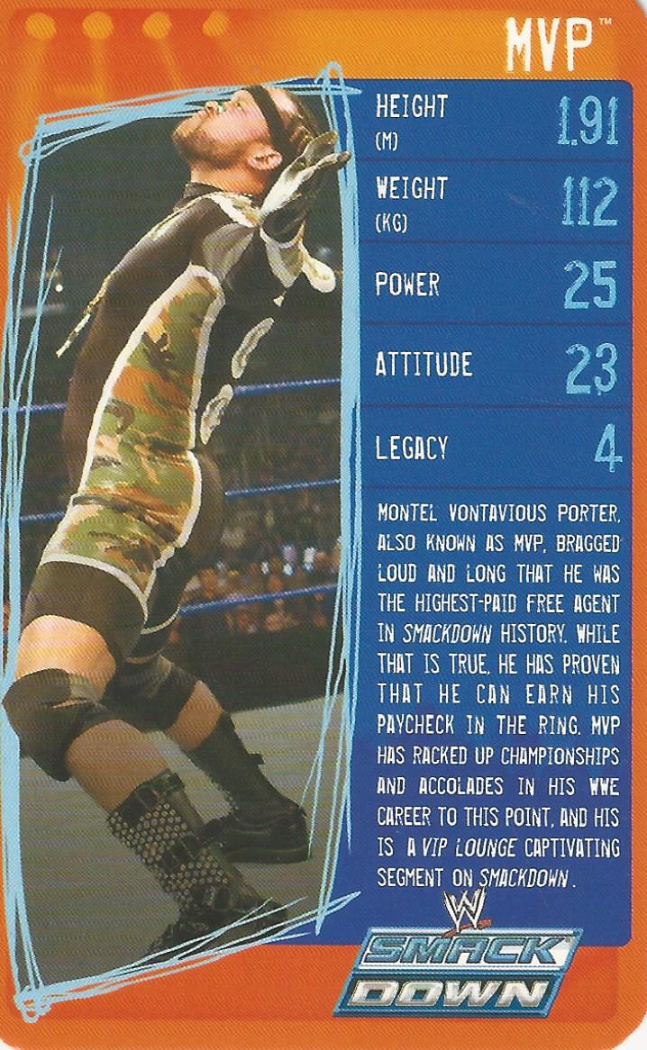 WWE Top Trumps Specials 2009 MVP trading card PW Catalog