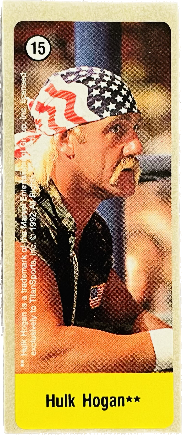 WWF Dunkin Bubble Gum Stickers (1992) No. 15 Hulk Hogan PW Catalog