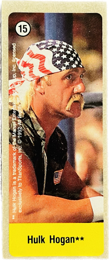 WWF Dunkin Bubble Gum Stickers (1992) No. 15 Hulk Hogan PW Catalog