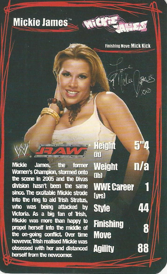 WWE Top Trumps 2006 Superstars 2 Mickie James trading card PW Catalog