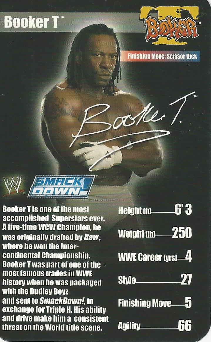 WWE Top Trumps Superstars 1 2005 Booker T trading card PW Catalog