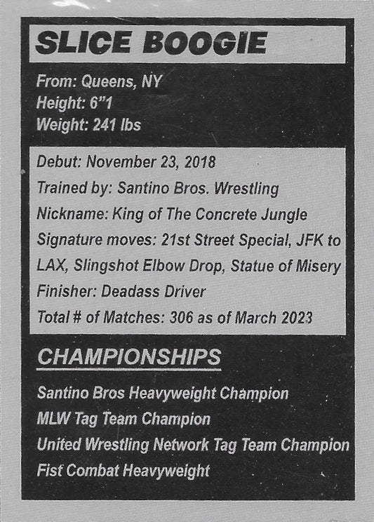 Slice Boogie trading card PW Catalog