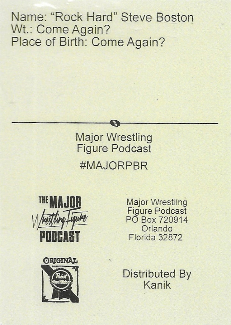 “Rock Hard” Steve Boston trading card PW Catalog