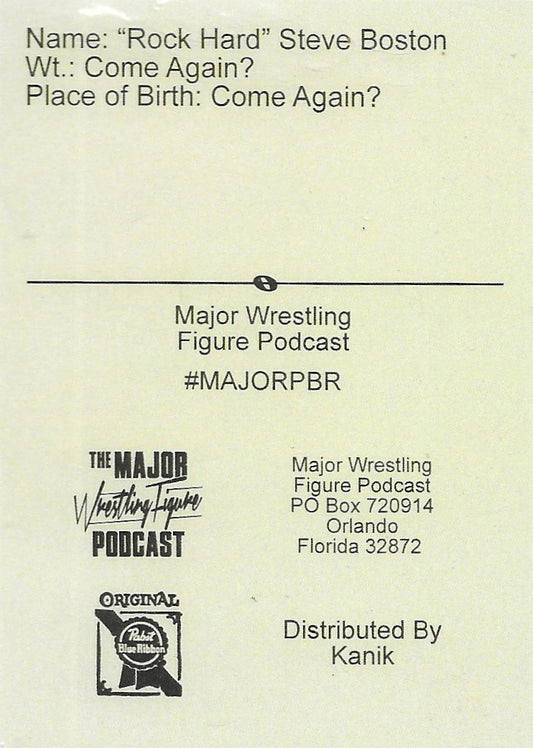 “Rock Hard” Steve Boston trading card PW Catalog