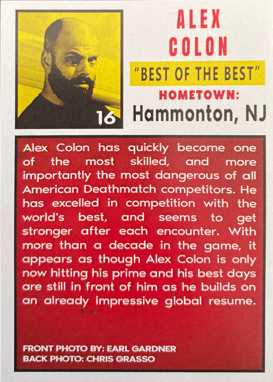 “Best of the Best” Alex Colon trading card PW Catalog