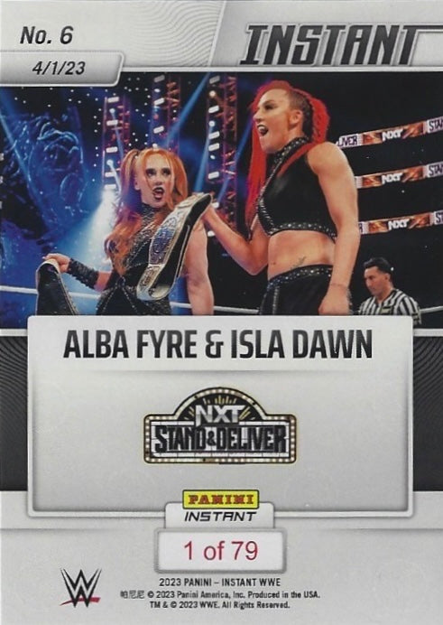 Alba Fyre & Isla Dawn – and NEW… NXT Women’s TAG Team Champions trading card PW Catalog