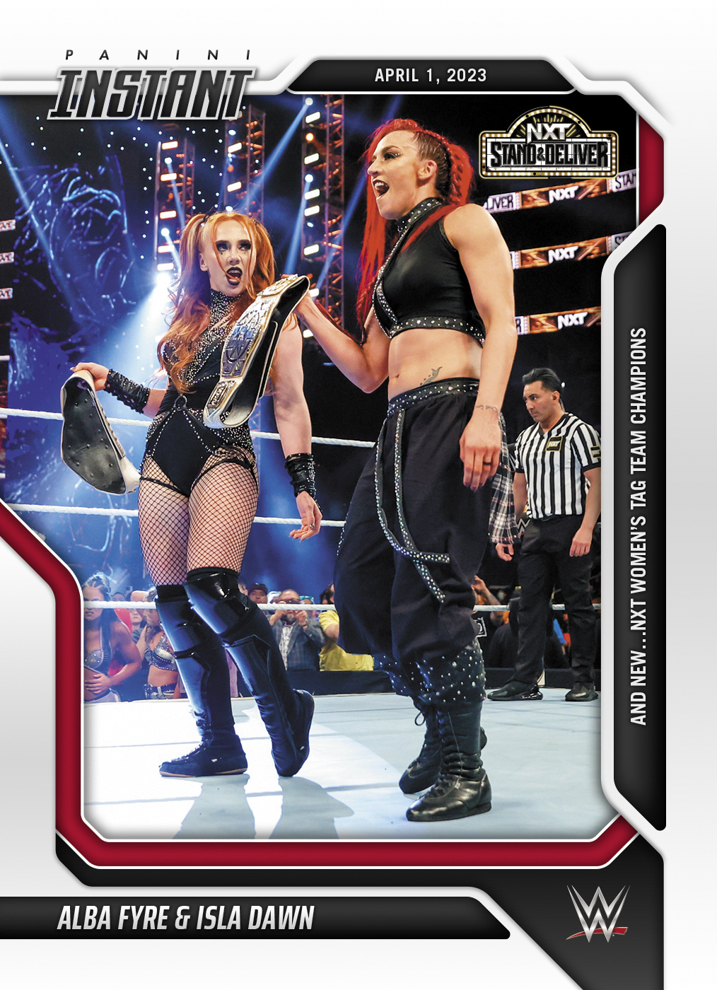 Alba Fyre & Isla Dawn – and NEW… NXT Women’s TAG Team Champions trading card PW Catalog