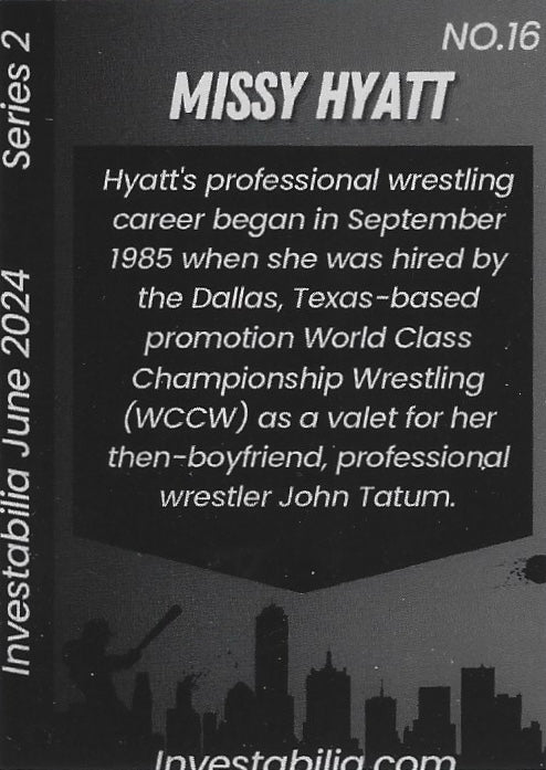 Missy Hyatt trading card PW Catalog