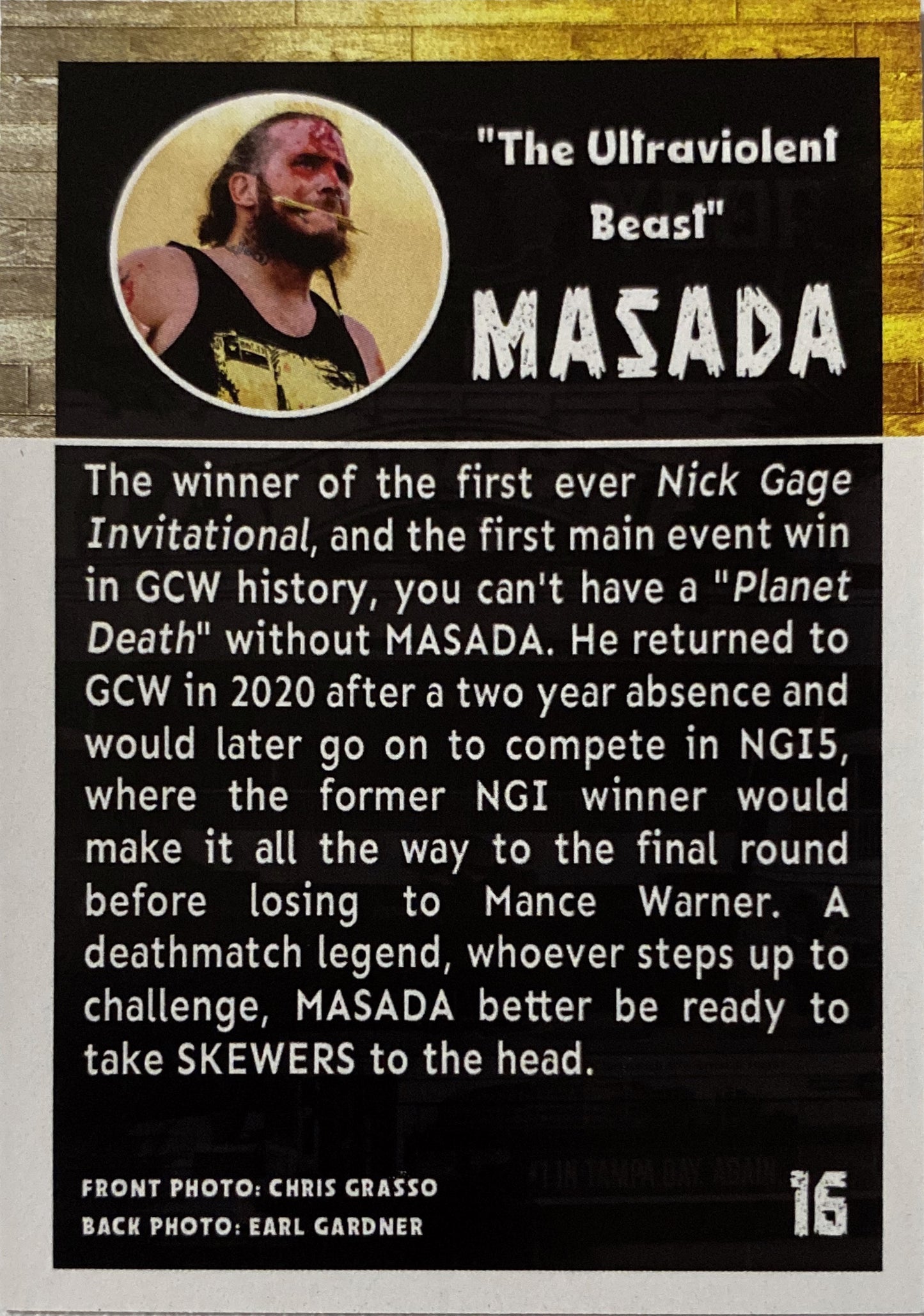 “The Ultraviolent Beast” Masada