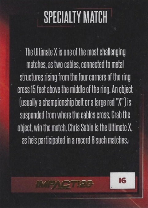 Specialty Match trading card PW Catalog