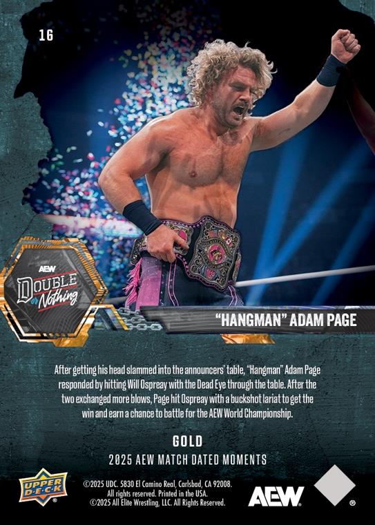 “Hangman” Adam Page – “Hangman” Adam Page Wins Owen Hart Foundation Men’s Tournament in a Thrilling Match With Will Ospreay